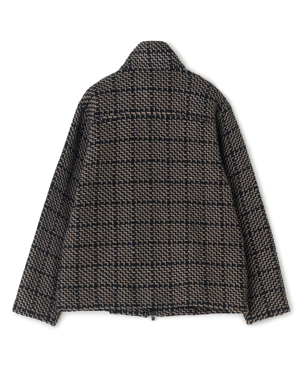 MEN'S BIGI 《John Braniganコラボ》スタンドカラーニットブルゾン ブラウン