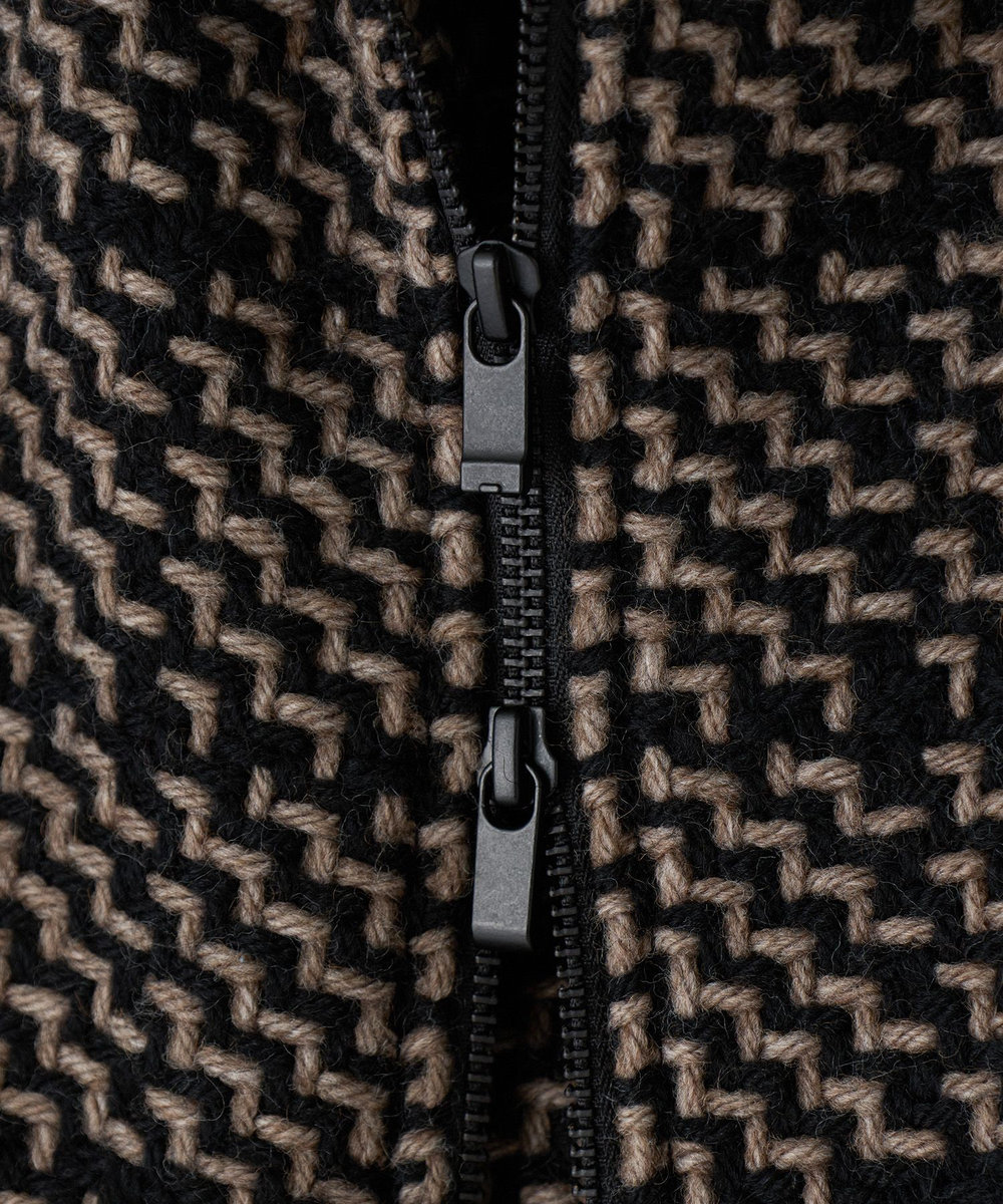 MEN'S BIGI 《John Braniganコラボ》スタンドカラーニットブルゾン ブラウン