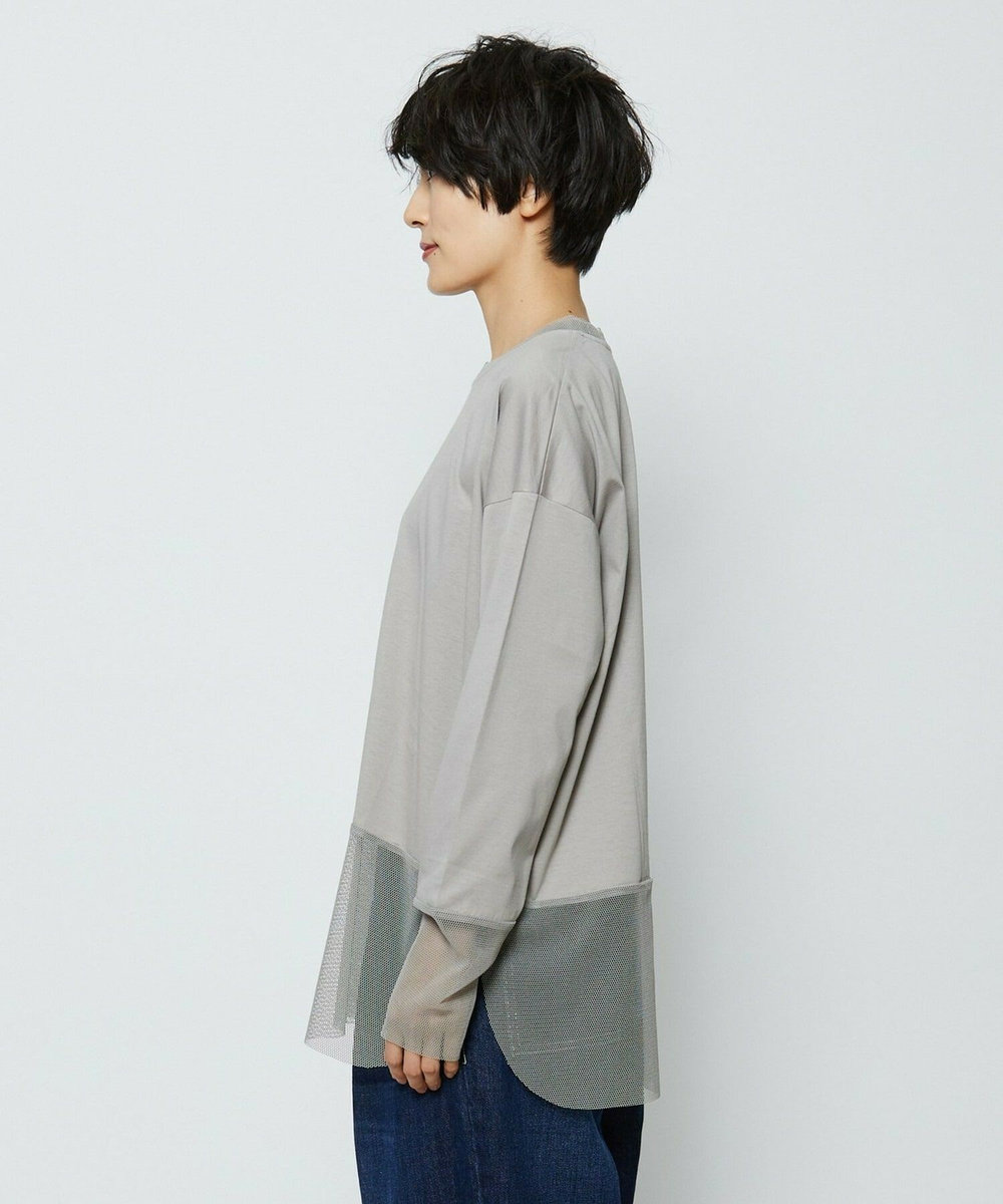 feerique feerique 　メッシュドッキングプルオーバー グレイッシュベージュ