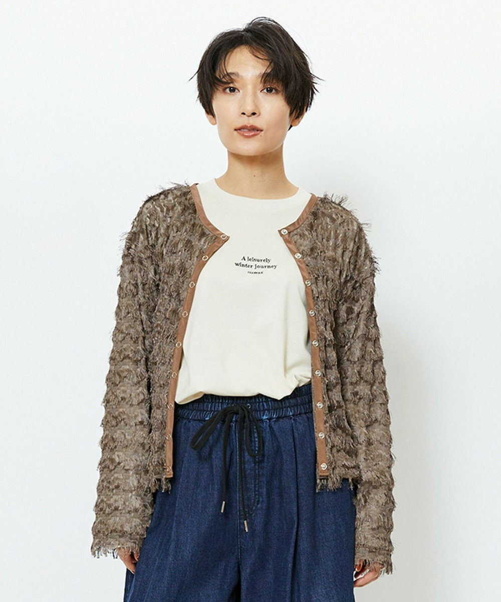 feerique feerique 2WAYフリンジカーディガン ブラウン