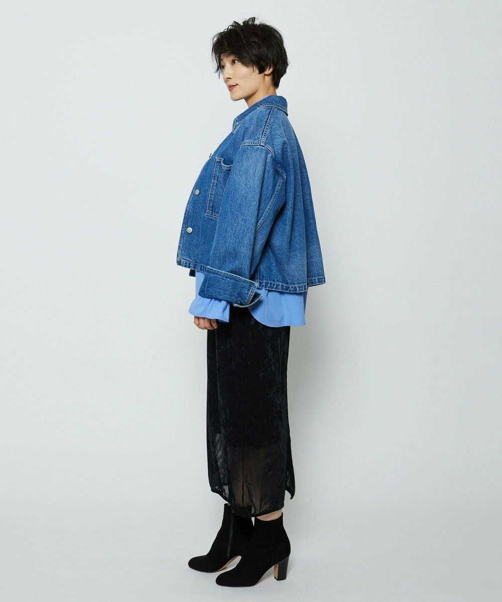 feerique feerique ヴィンテージライクワイドデニムジャケット ブルー