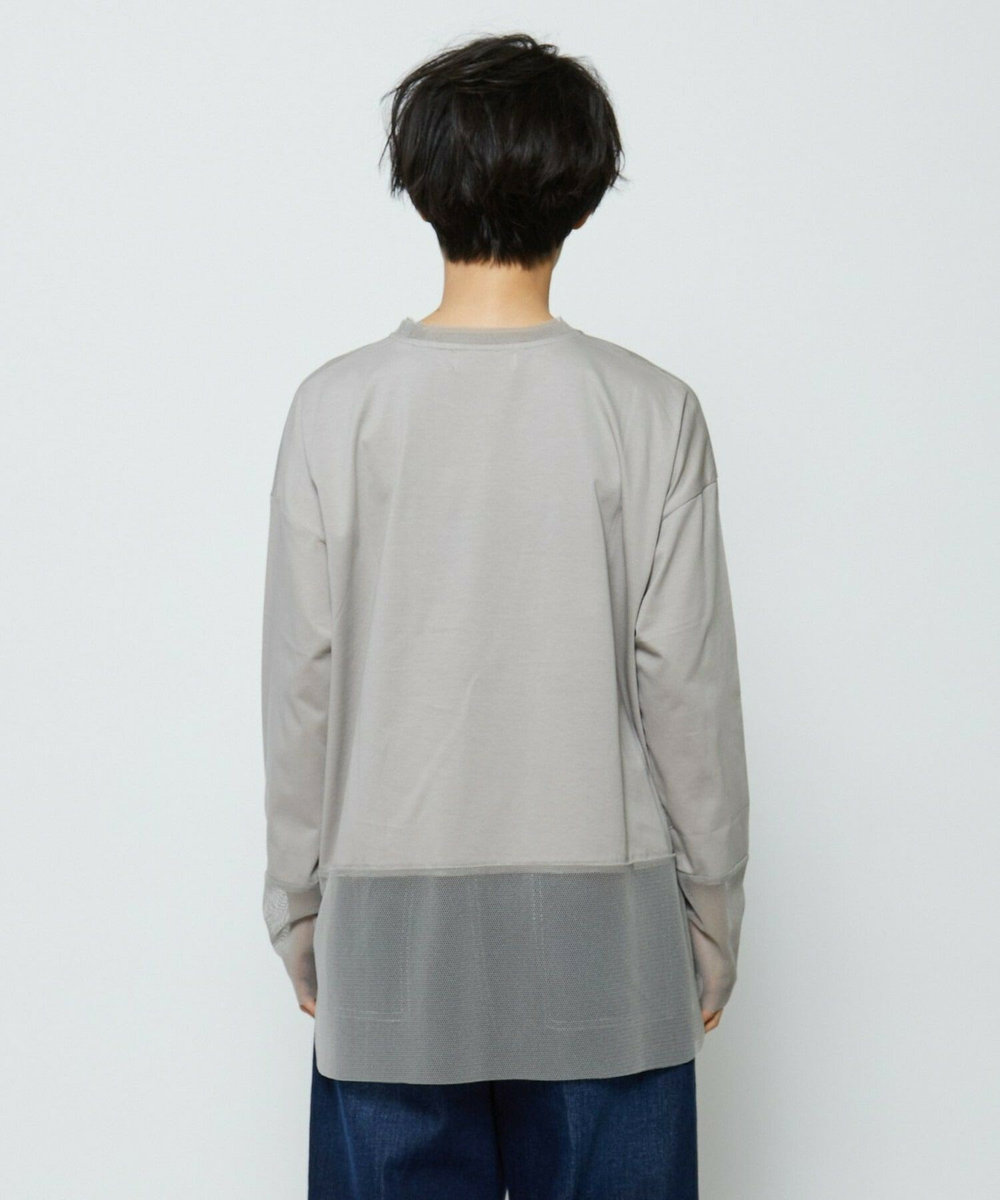 feerique feerique 　メッシュドッキングプルオーバー グレイッシュベージュ