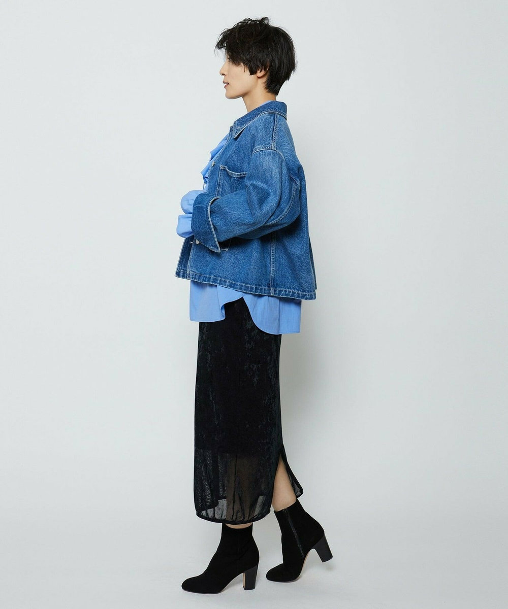 feerique feerique ヴィンテージライクワイドデニムジャケット ブルー