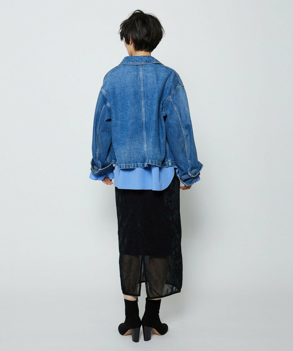 feerique feerique ヴィンテージライクワイドデニムジャケット ブルー