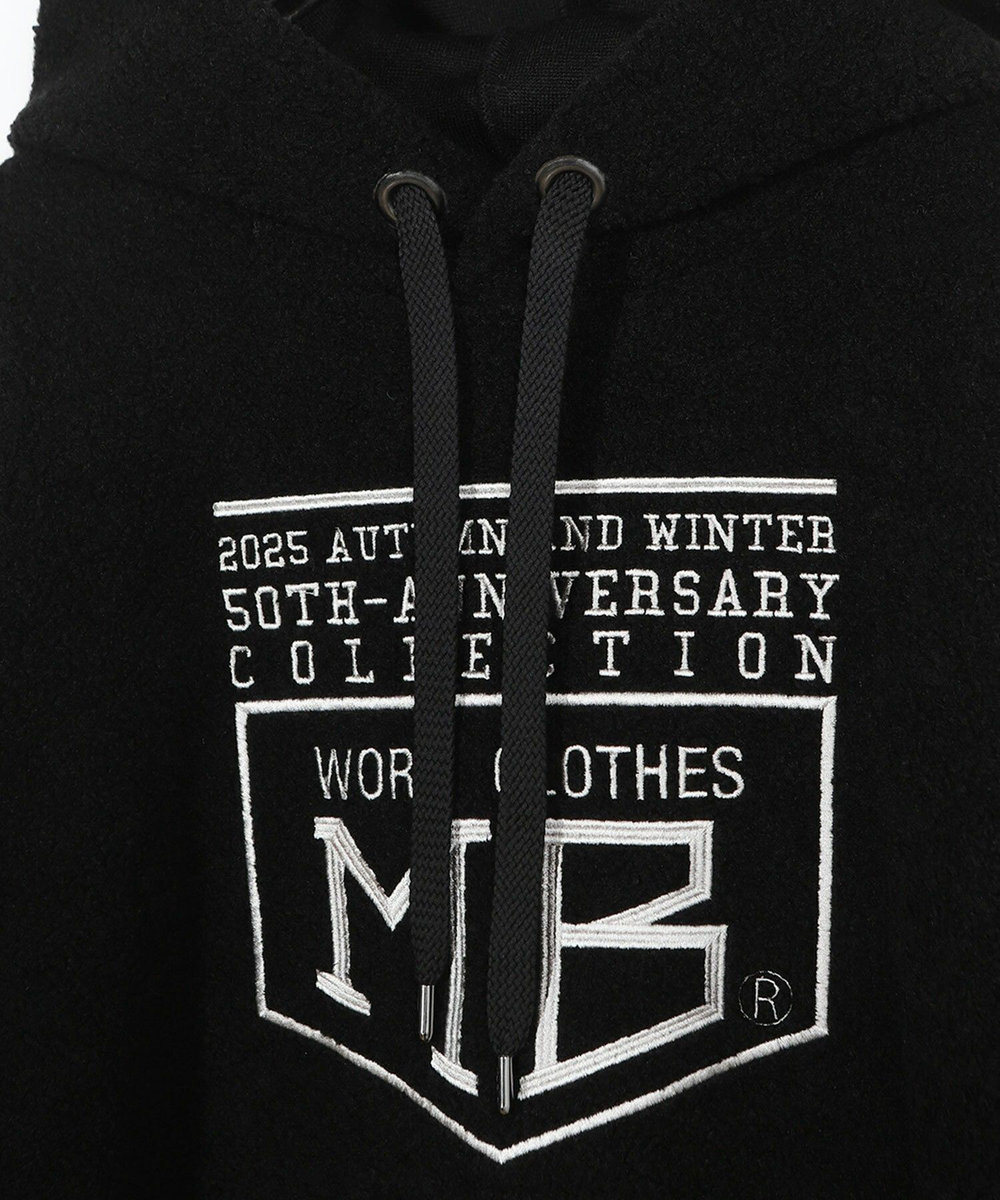 MEN'S BIGI 【50th Anniv . 菊池武夫】WOOL BOA HOODIE ブラック