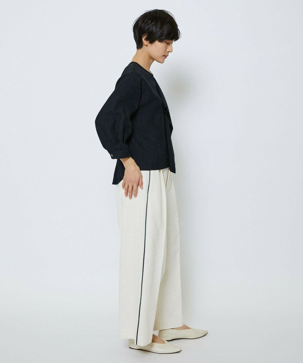 MOGA Collection MOGA Collection ミックスツイードタックワイドパンツ オフホワイト