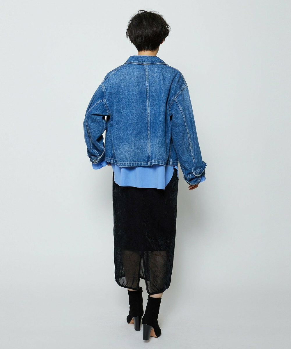 feerique feerique ヴィンテージライクワイドデニムジャケット ブルー
