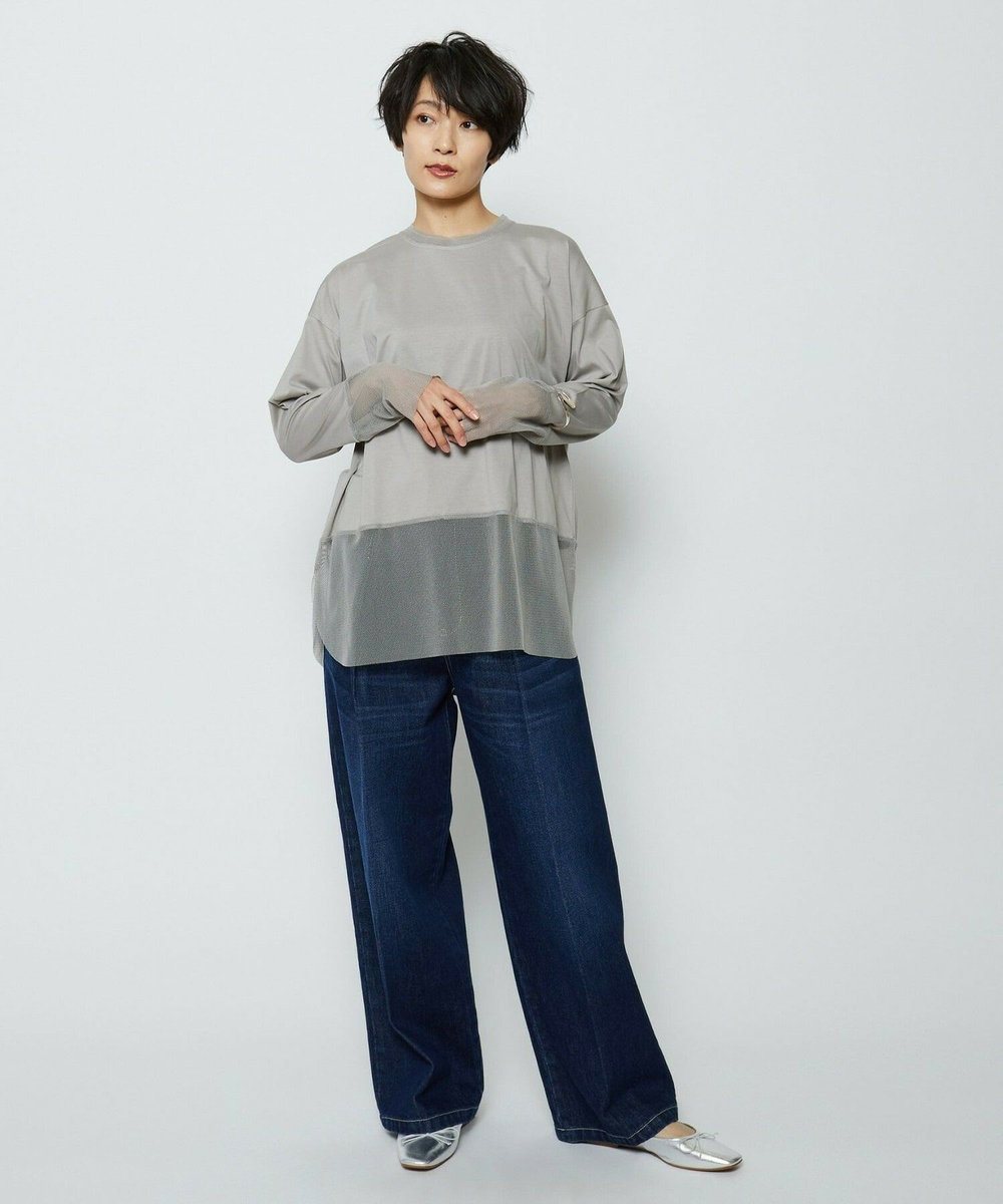 feerique feerique 　メッシュドッキングプルオーバー グレイッシュベージュ