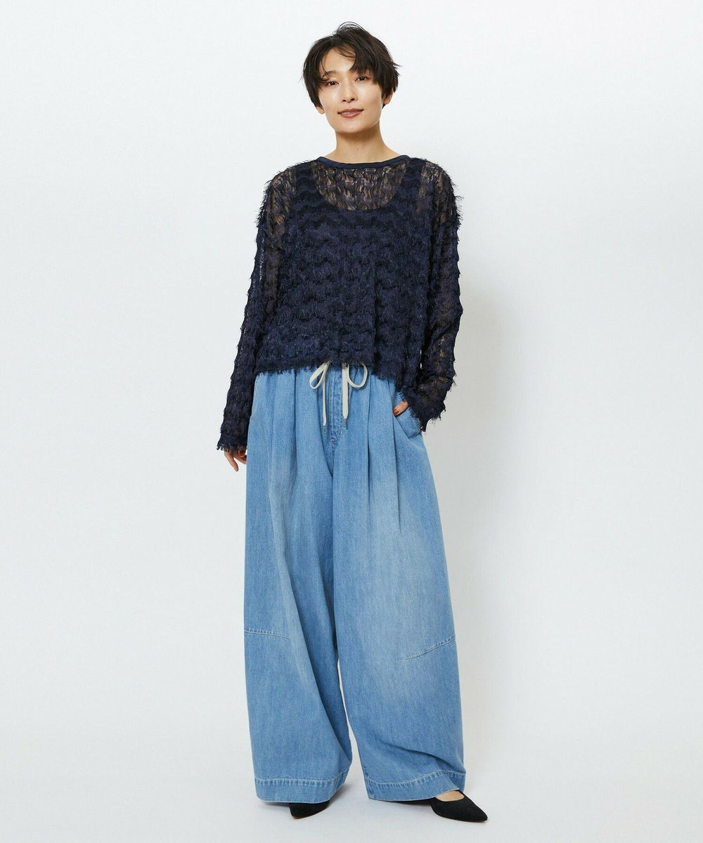 feerique feerique 2WAYフリンジカーディガン ネイビー