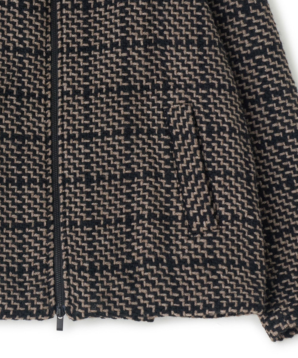 MEN'S BIGI 《John Braniganコラボ》スタンドカラーニットブルゾン ブラウン