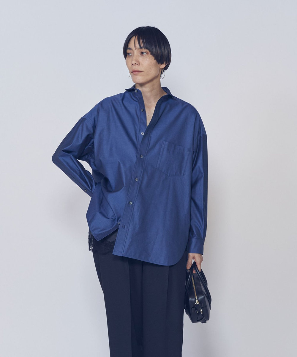 1er Arrondissement ＜TICCA（ティッカ）＞別注スクエアビッグシャツ ネイビー