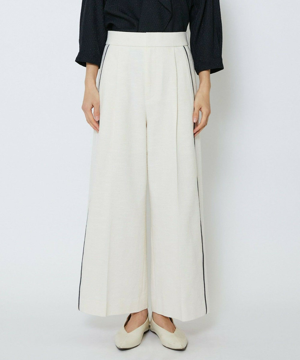 MOGA Collection MOGA Collection ミックスツイードタックワイドパンツ オフホワイト