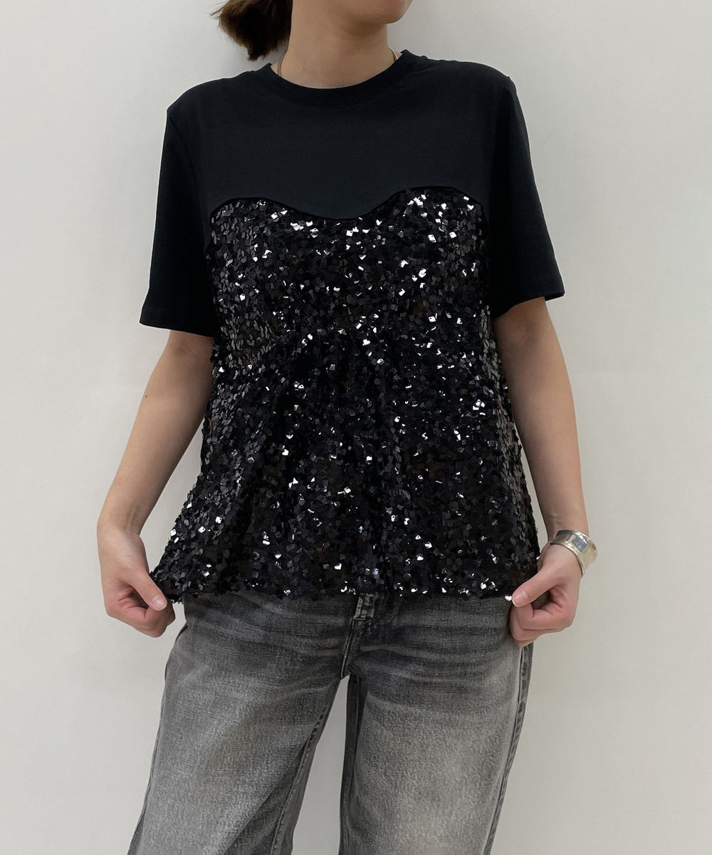 1er Arrondissement ＜BAUN UND PFERDGARTEN（バウムウンドヘルガーデン）＞スパンコールトップス ブラック