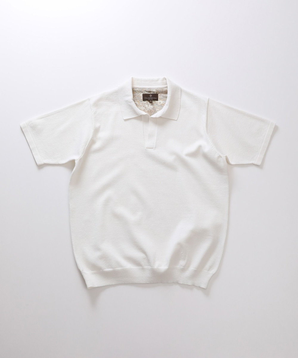MEN'S BIGI LIBERTYプリントスキッパーニットポロシャツ ベージュ