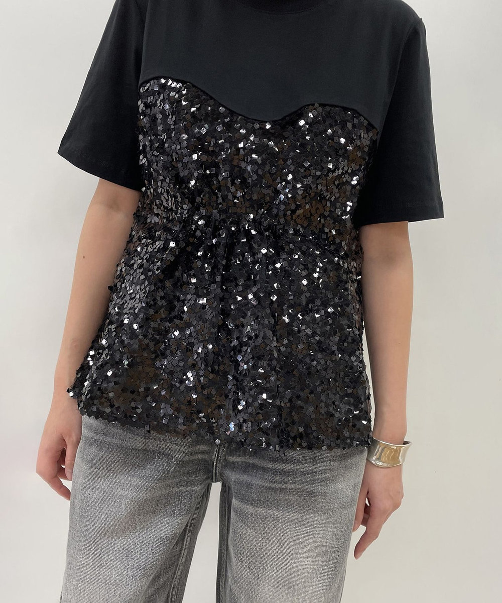 1er Arrondissement ＜BAUN UND PFERDGARTEN（バウムウンドヘルガーデン）＞スパンコールトップス ブラック