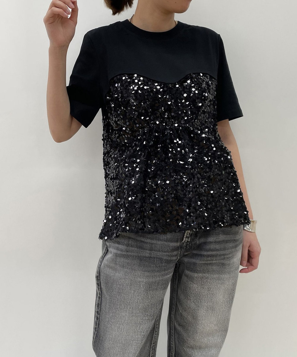 1er Arrondissement ＜BAUN UND PFERDGARTEN（バウムウンドヘルガーデン）＞スパンコールトップス ブラック