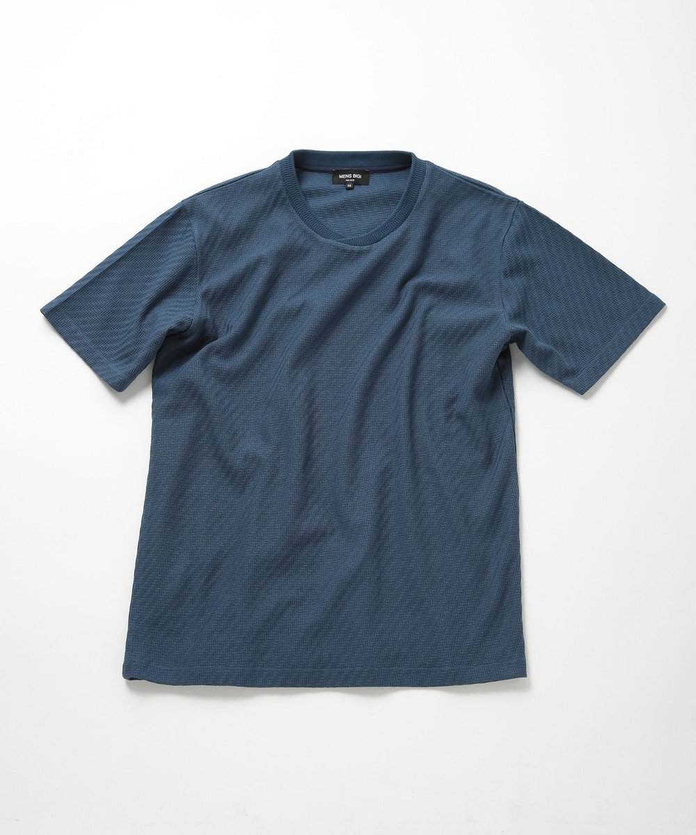 MEN'S BIGI リンクスジャカードシルケットカットソー ブルー
