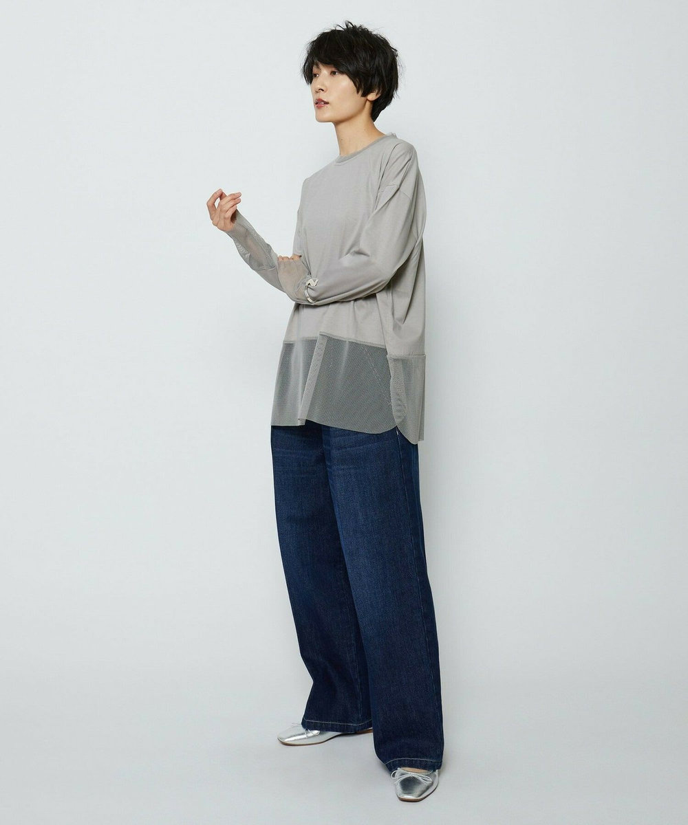 feerique feerique 　メッシュドッキングプルオーバー グレイッシュベージュ