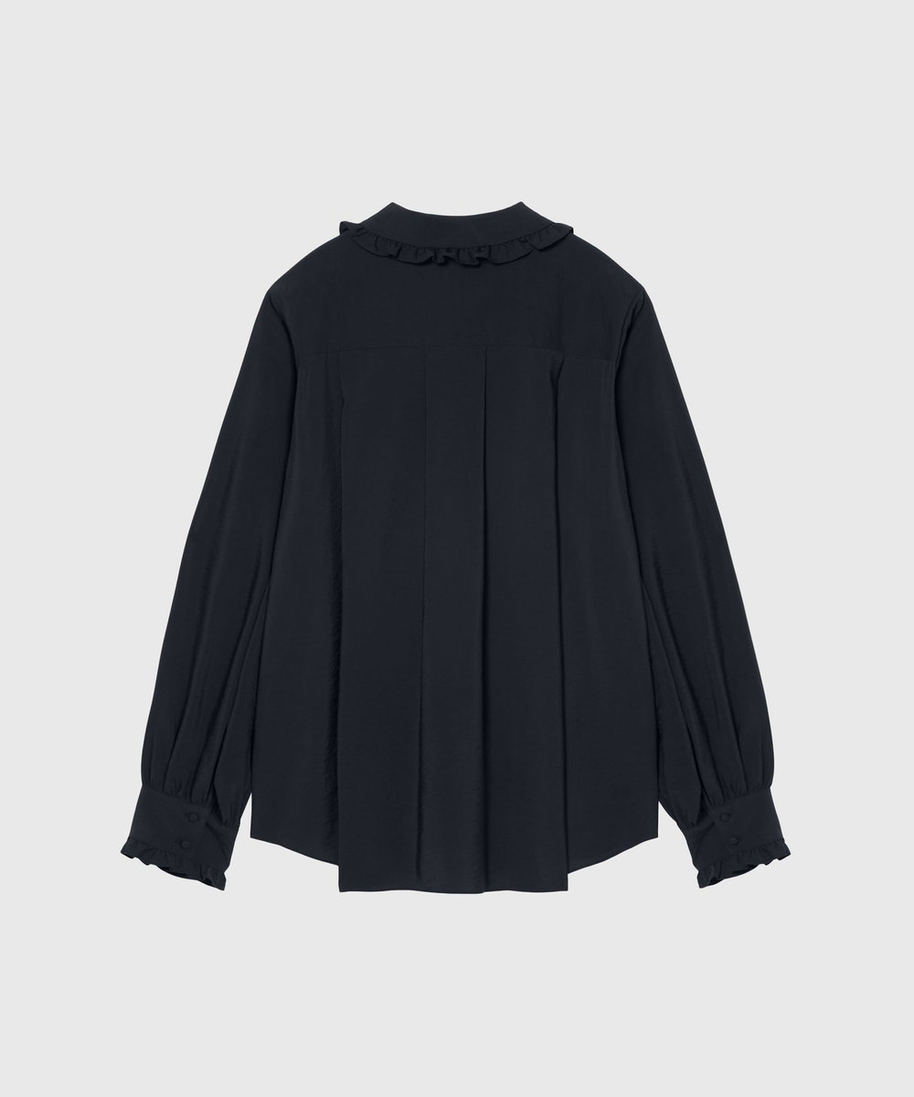DÉPAREILLÉ SILK FRILL BLOUSE / シルクフリルブラウス ネイビー