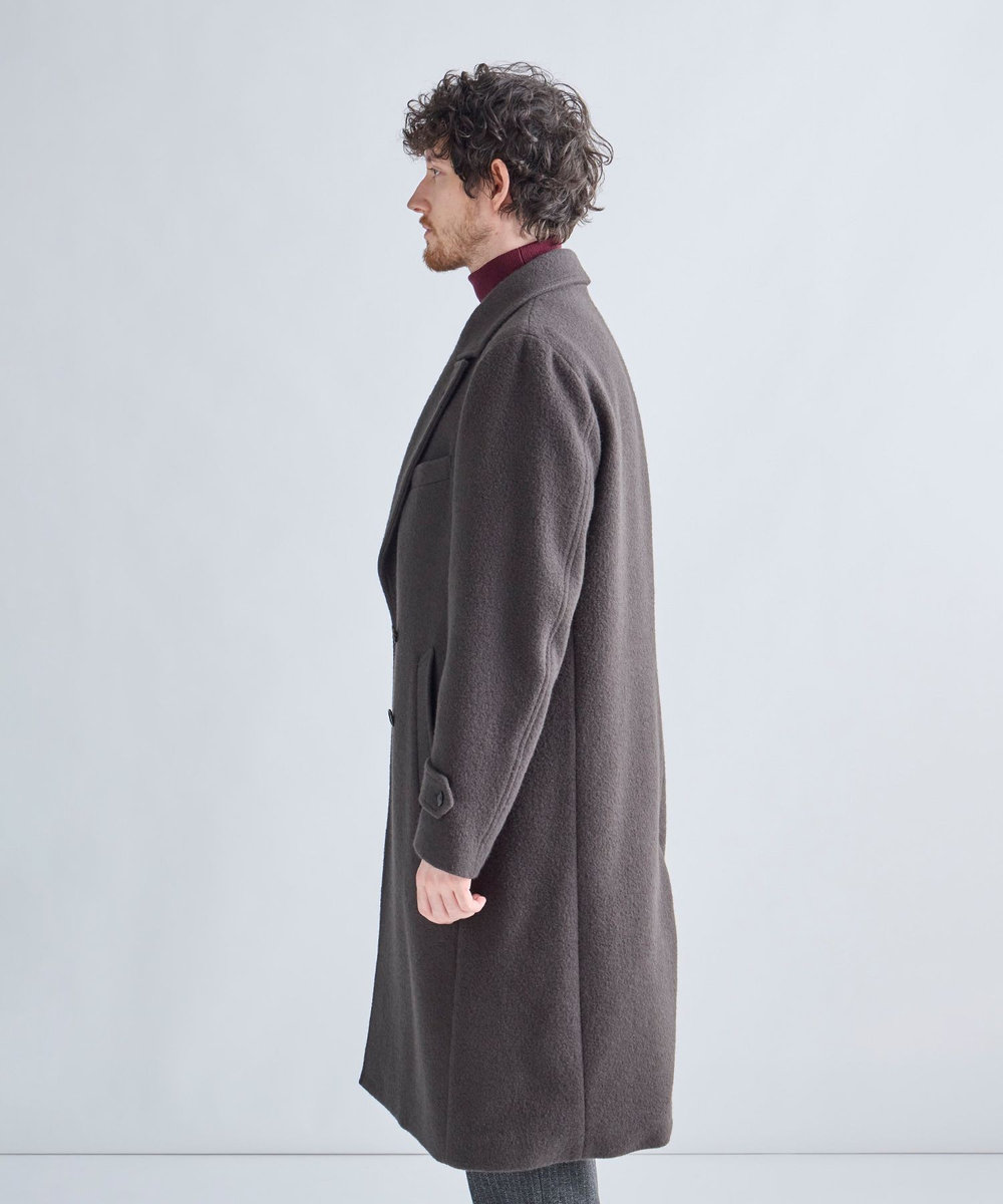 MEN'S BIGI ウールアンゴラビーバーポロコート カーキ
