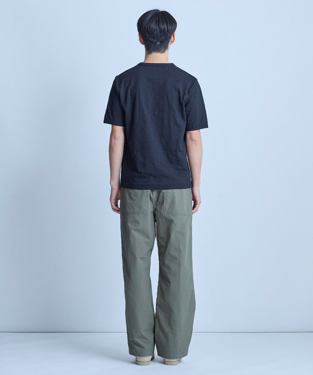 UNION STATION スラブ天竺袖刺繍Tシャツ ブラック