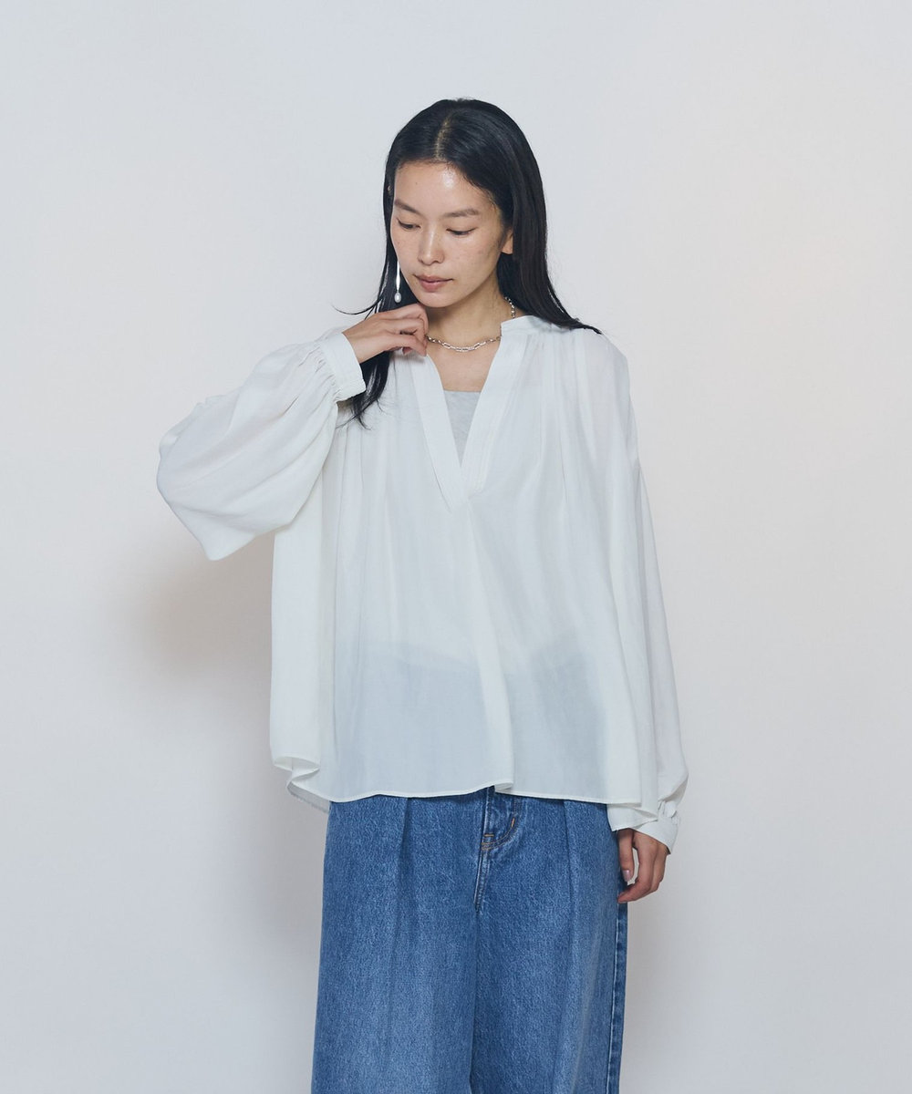 1er Arrondissement ギャザースキッパーブラウス オフホワイト
