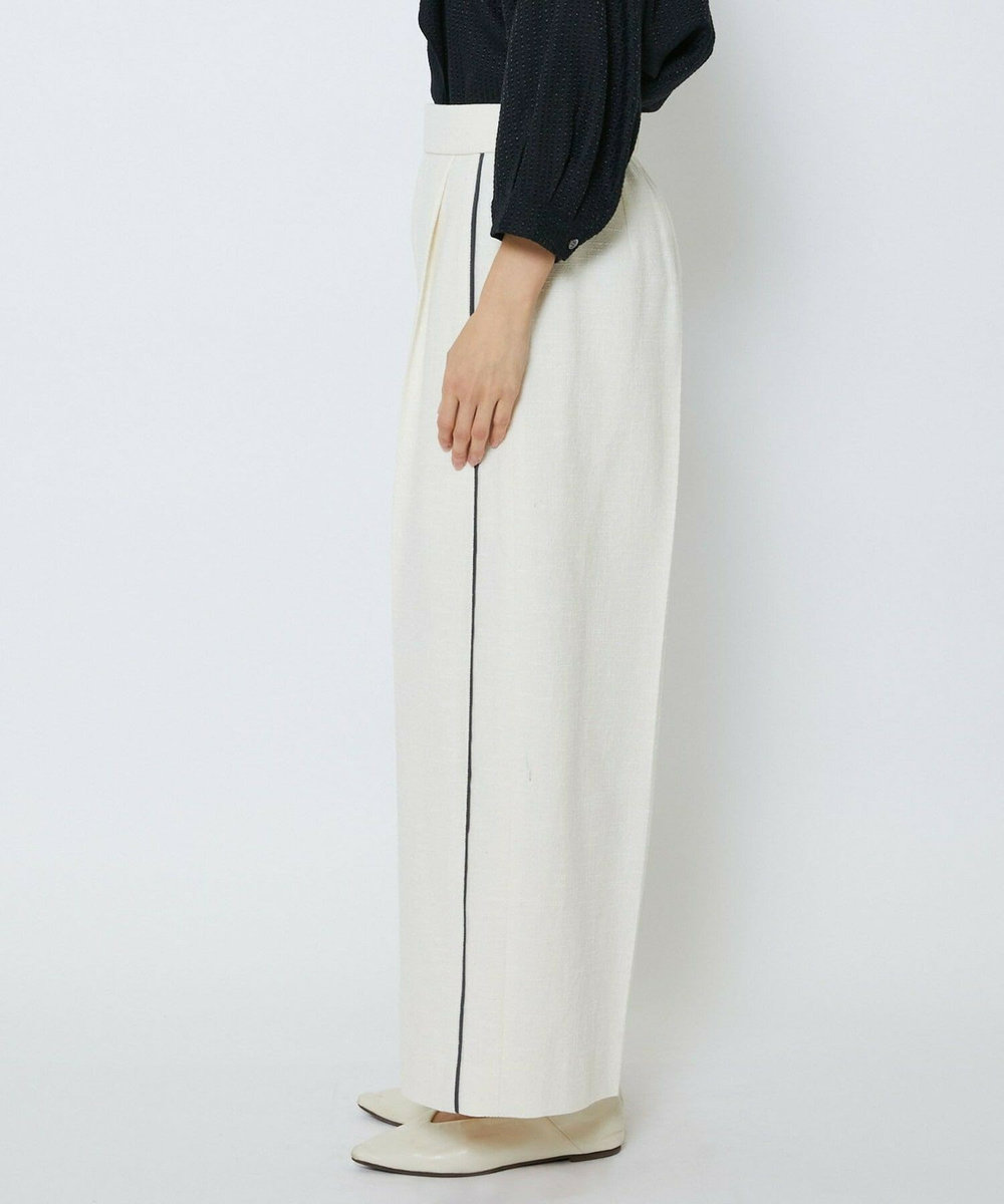 MOGA Collection MOGA Collection ミックスツイードタックワイドパンツ オフホワイト