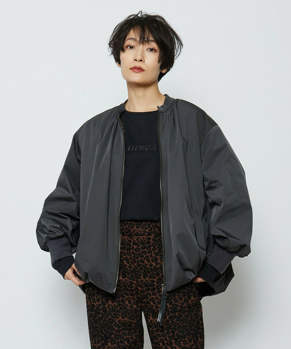 feerique feerique バルーンシルエットブルゾン チャコールグレー