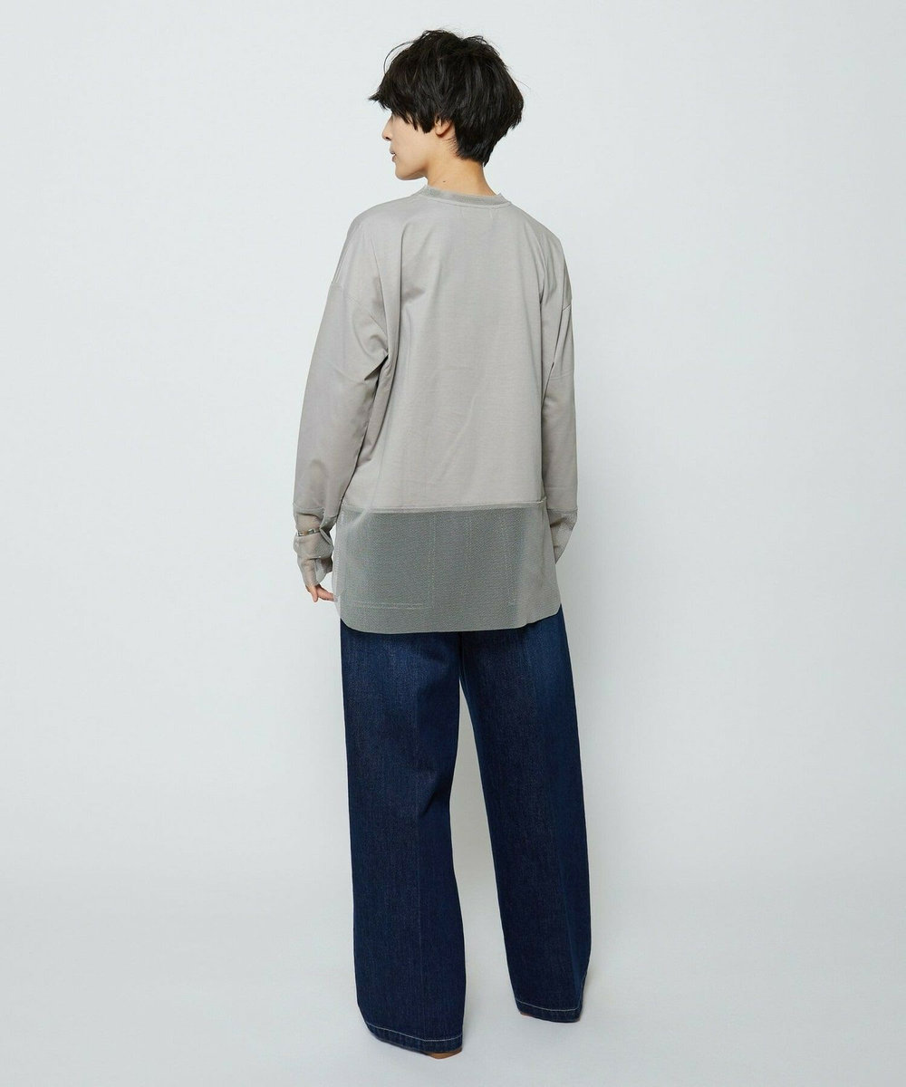 feerique feerique 　メッシュドッキングプルオーバー グレイッシュベージュ