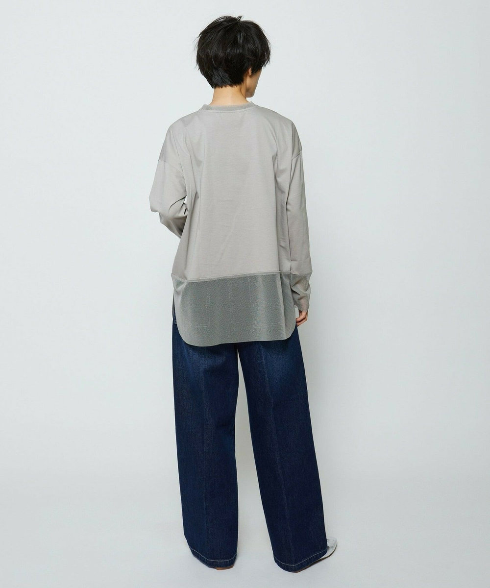 feerique feerique 　メッシュドッキングプルオーバー グレイッシュベージュ