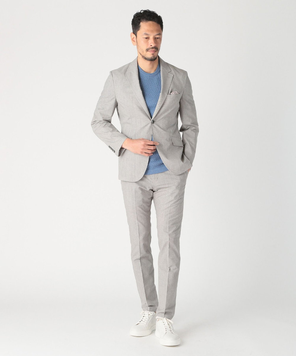 MEN'S BIGI COOL DOTS メランジプリントジャケット〈イージーケア/吸水速乾〉 グレー