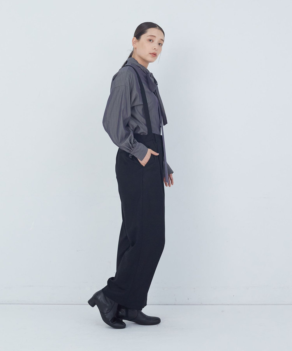 ADIEU TRISTESSE サスペンダー付きパンツ ブラック