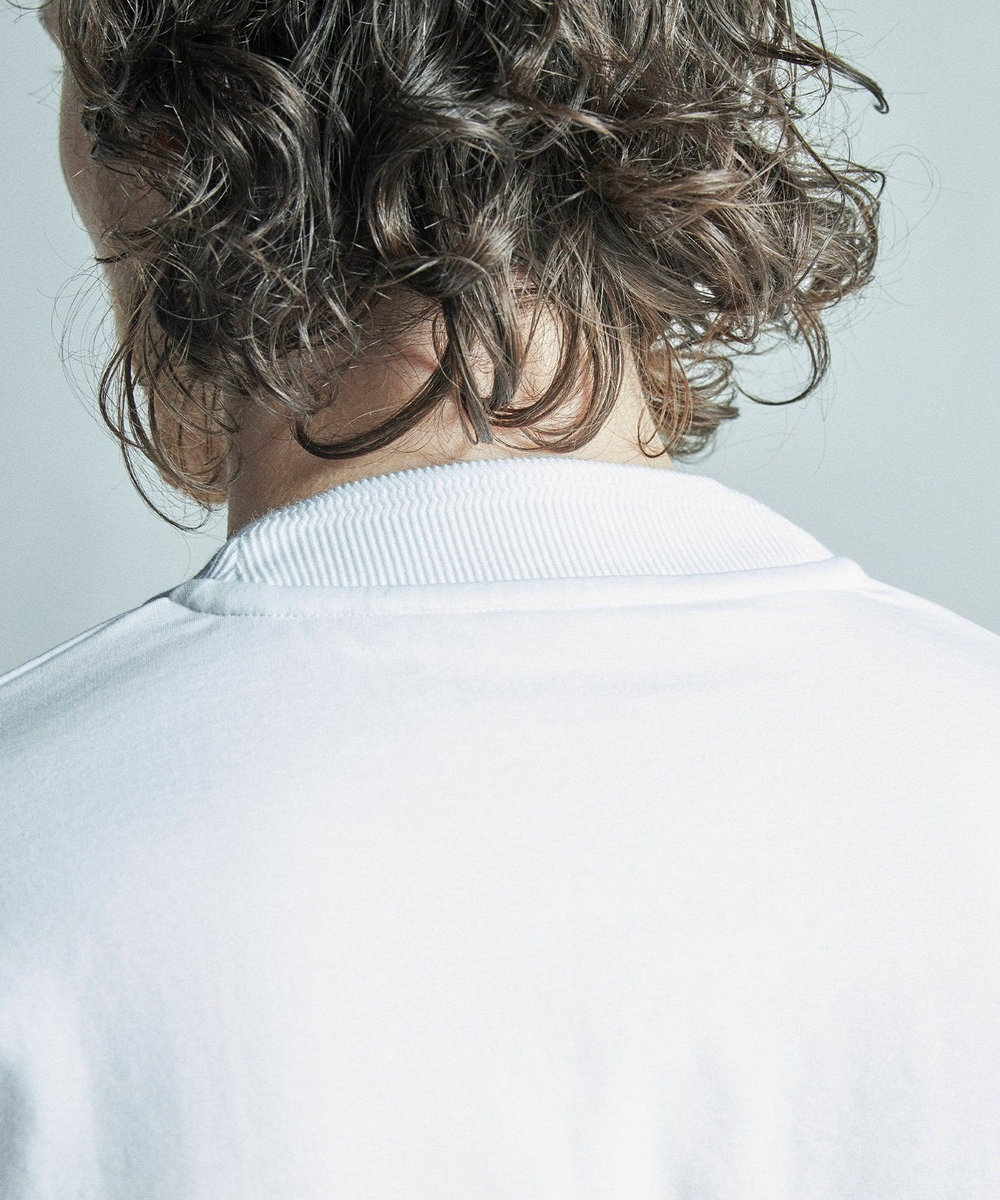 MEN'S BIGI 【ACTIVE TAILOR/アクティブテイラー】シルケットスムースVネック長袖Tシャツ ホワイト