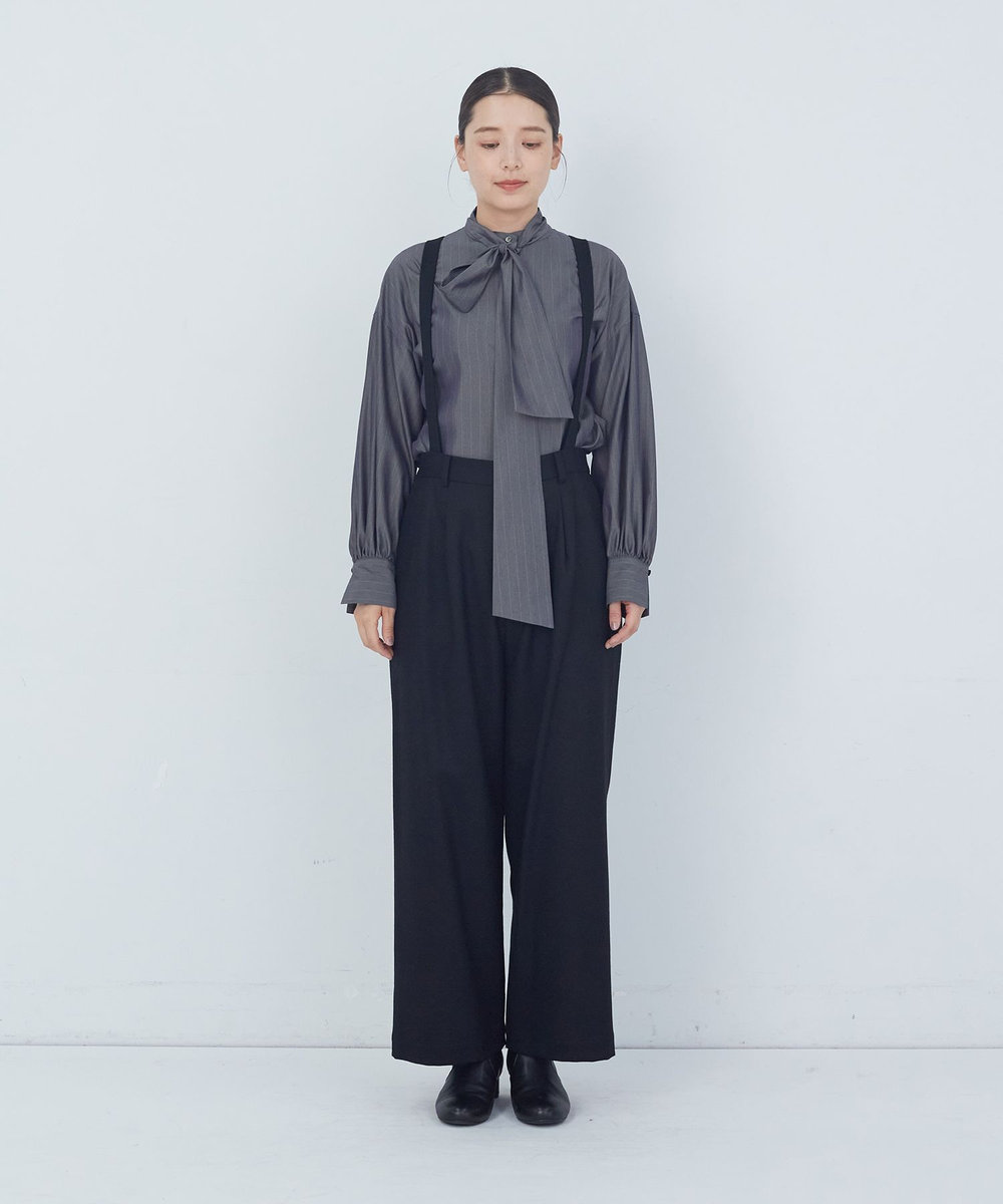 ADIEU TRISTESSE サスペンダー付きパンツ ブラック