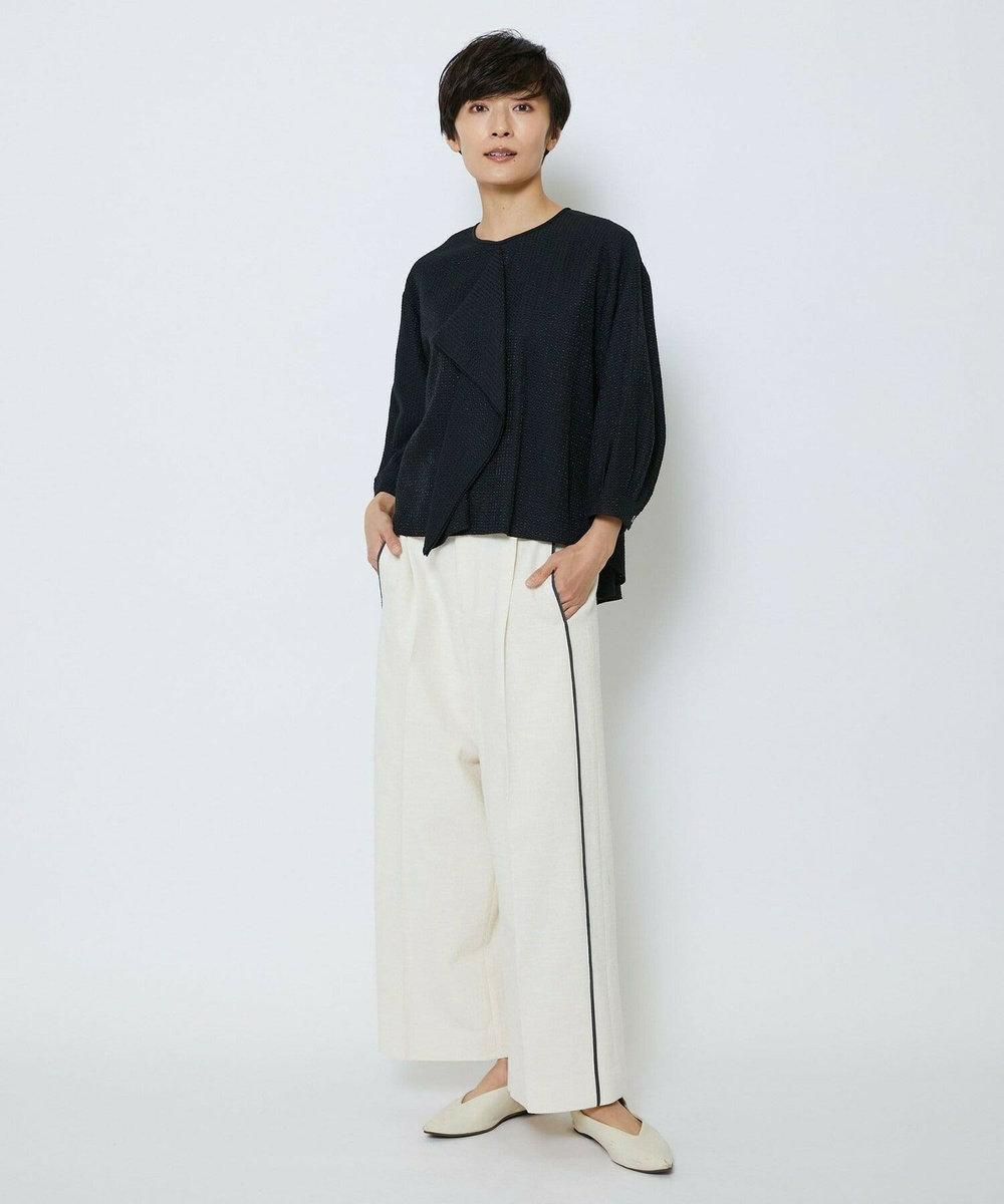 MOGA Collection MOGA Collection ミックスツイードタックワイドパンツ オフホワイト