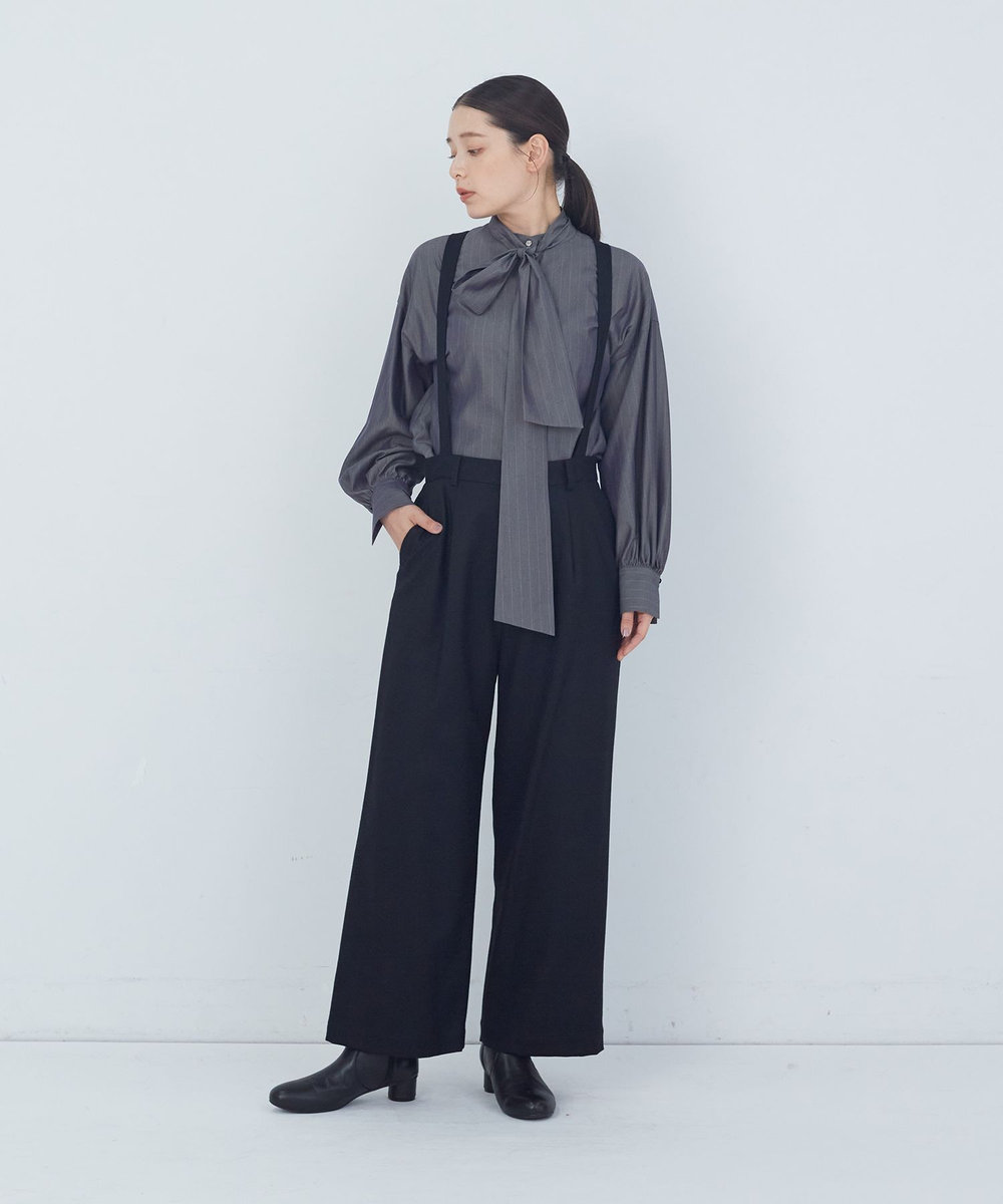 ADIEU TRISTESSE サスペンダー付きパンツ ブラック