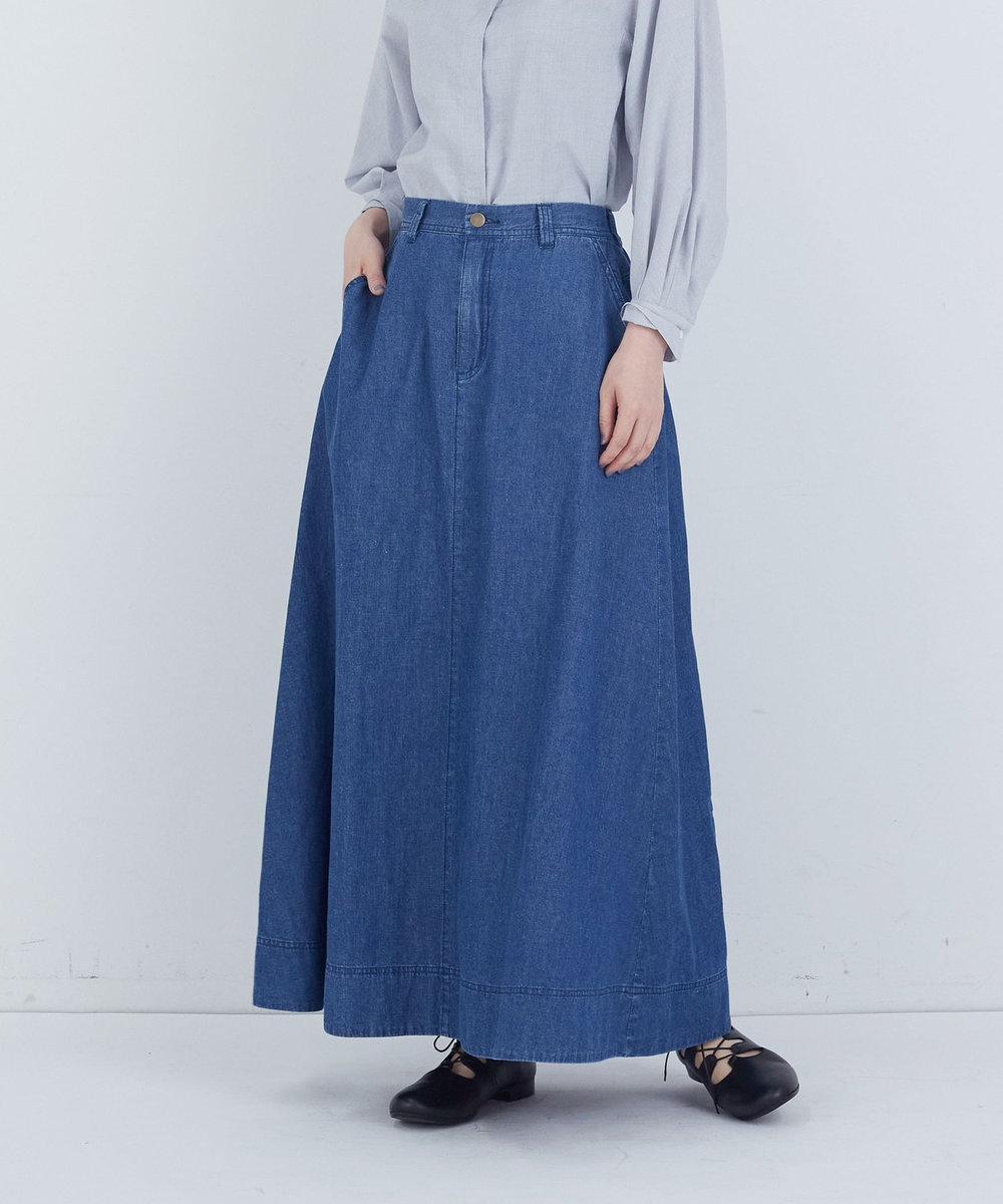 ADIEU TRISTESSE 6.8ozデニムスカート ライトインディゴブルー