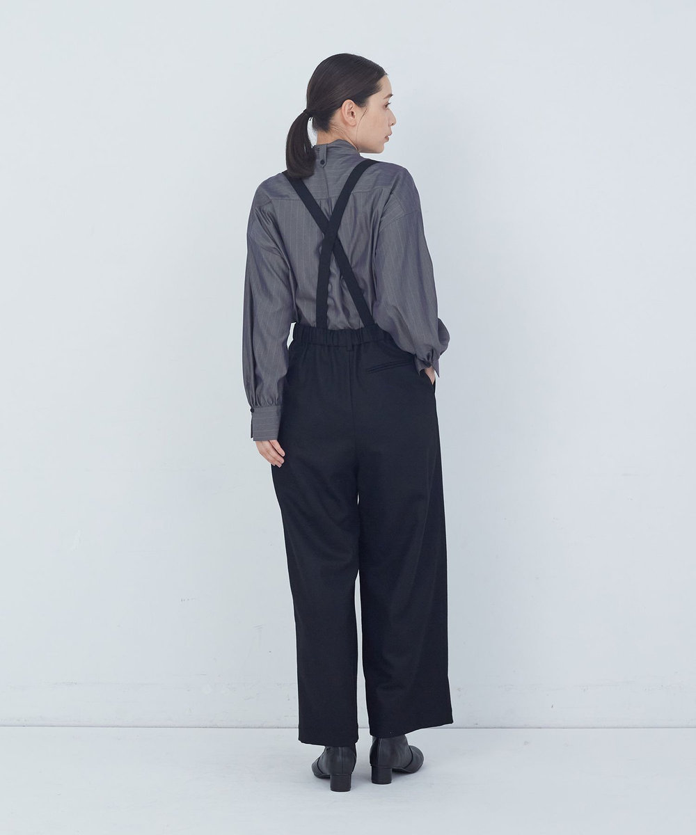 ADIEU TRISTESSE サスペンダー付きパンツ ブラック