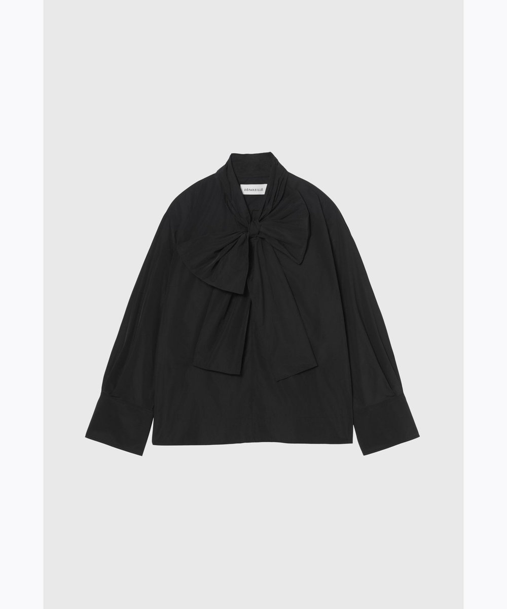 DÉPAREILLÉ POLYESTER TAFFETA BLOUSE / ポリエステルタフタブラウス ブラック