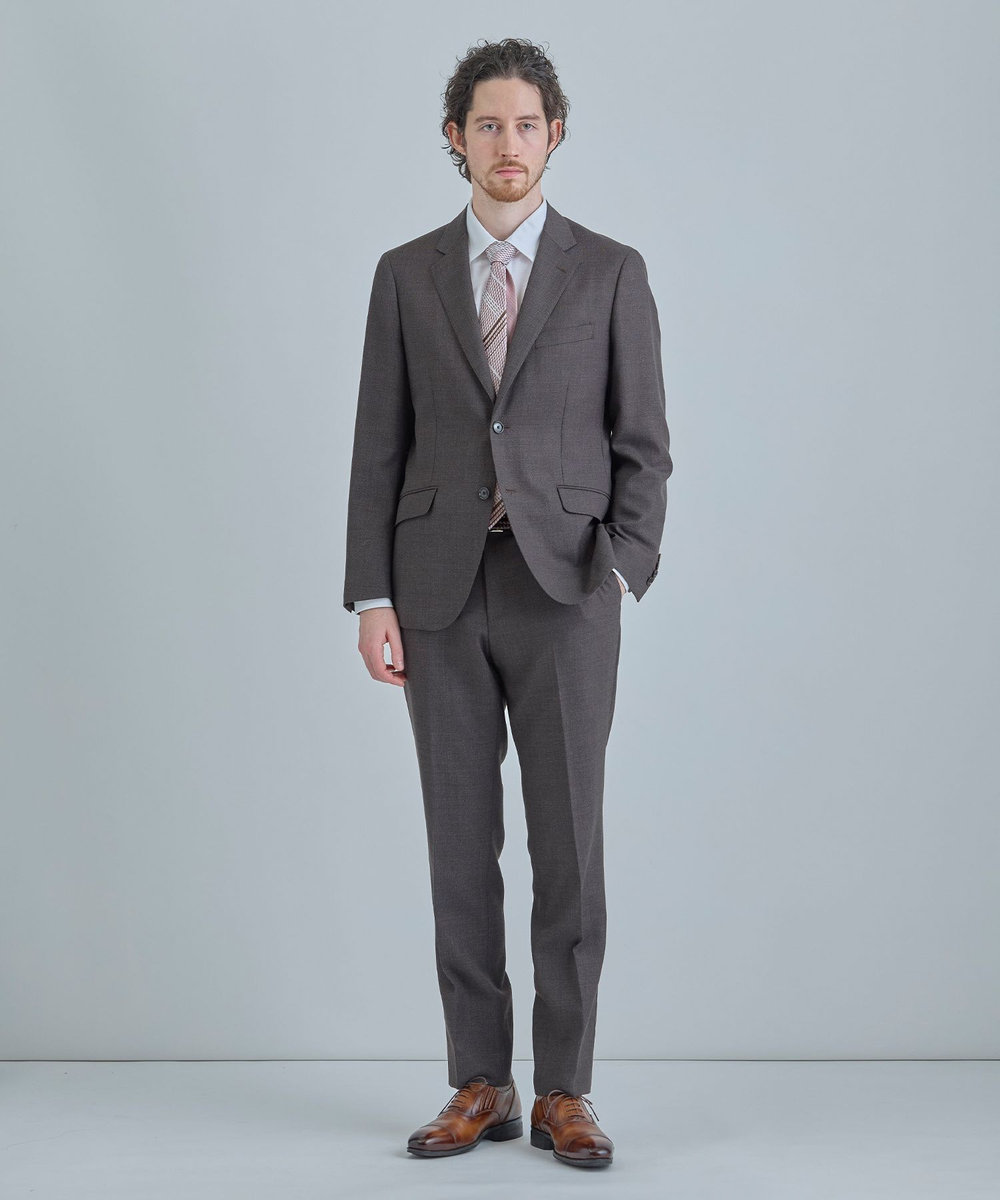 MEN'S BIGI チェックxドット柄シルクネクタイ ピンク