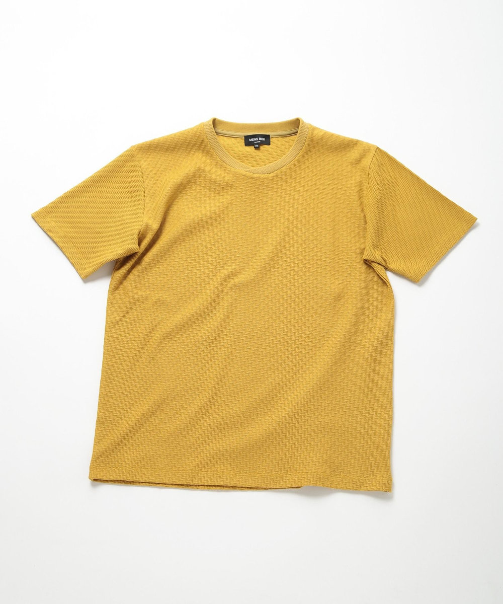 MEN'S BIGI リンクスジャカードシルケットカットソー イエロー