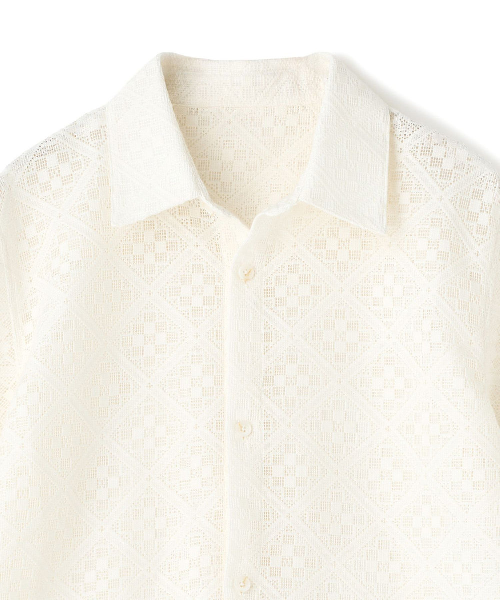 MEN'S BIGI シアージャカード レギュラーカラーシャツ ホワイト