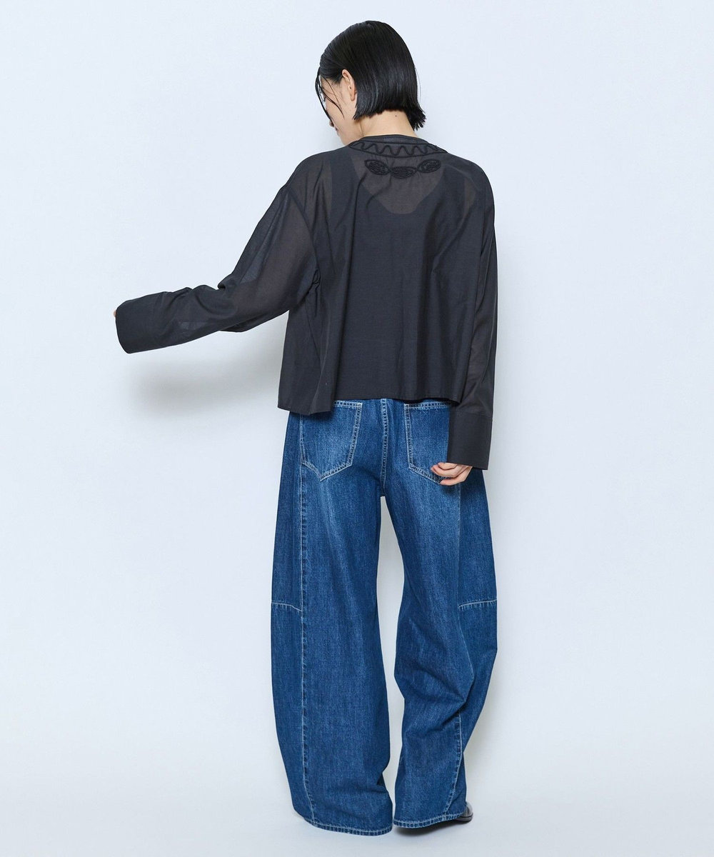 feerique Lサイズ（大きいサイズ） 布帛パンツ インディゴブルー
