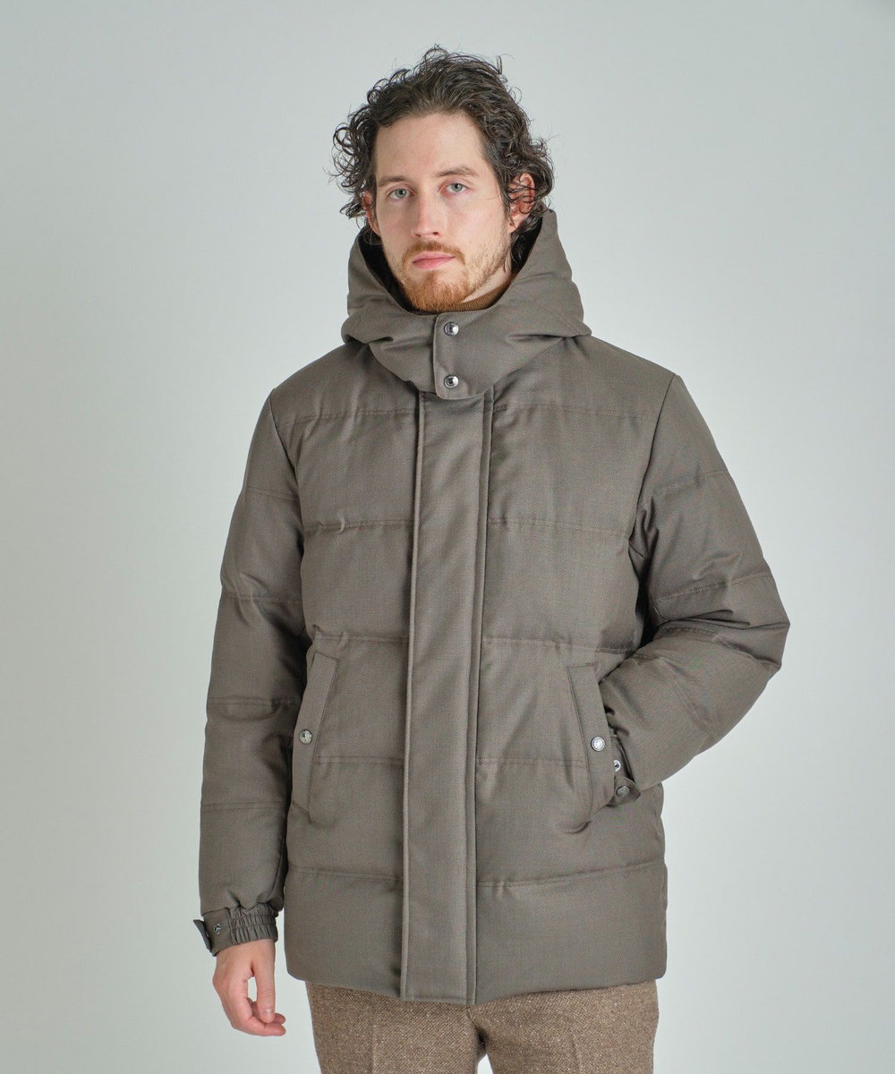 MEN'S BIGI TRシャンブレー ダウンジャケット＜撥水加工＞ ブラウン
