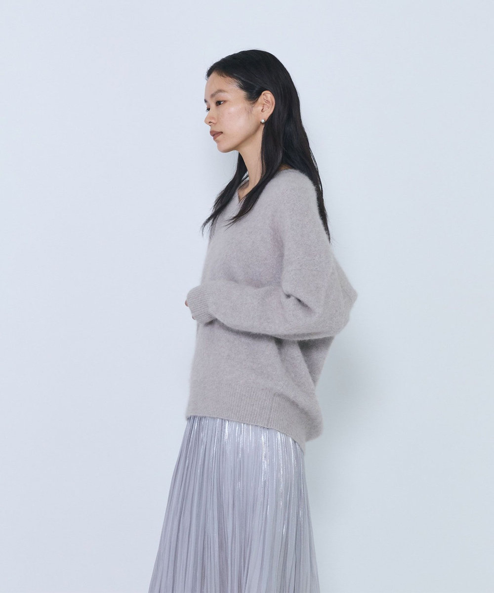 1er Arrondissement FOXウールVネックニット ベージュ