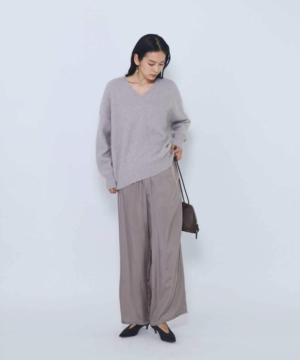 1er Arrondissement FOXウールVネックニット ベージュ