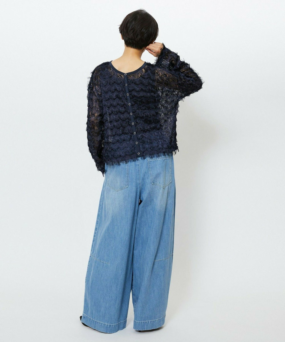 feerique feerique 2WAYフリンジカーディガン ネイビー
