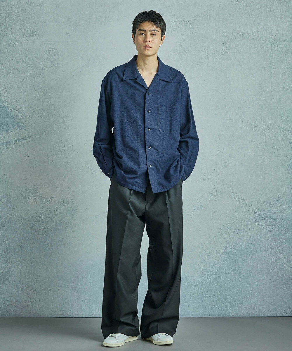 MEN'S BIGI 【50th Anniv . 菊池武夫】COTTON FLANNEL SHIRTS ネイビー