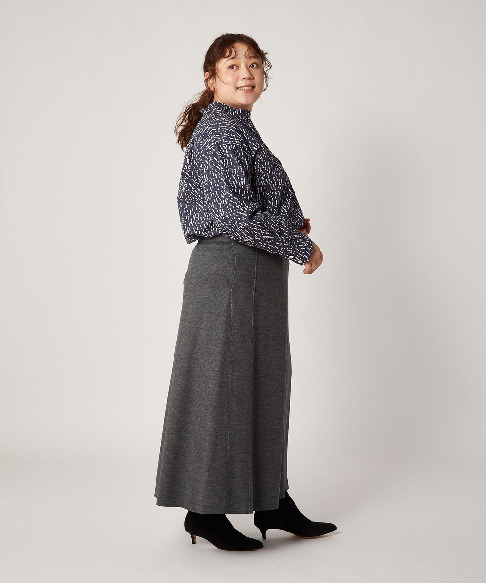 feerique Lサイズ（大きいサイズ） 【大きいサイズ】feerique ドローイングドットPtスキッパーシャツ ネイビー