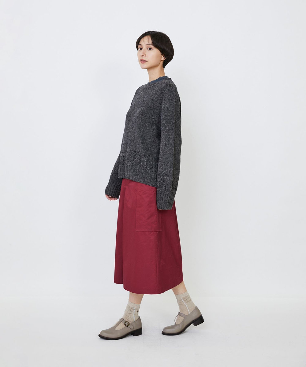LOISIR リネンウールホールガーメントプルオーバー グレー